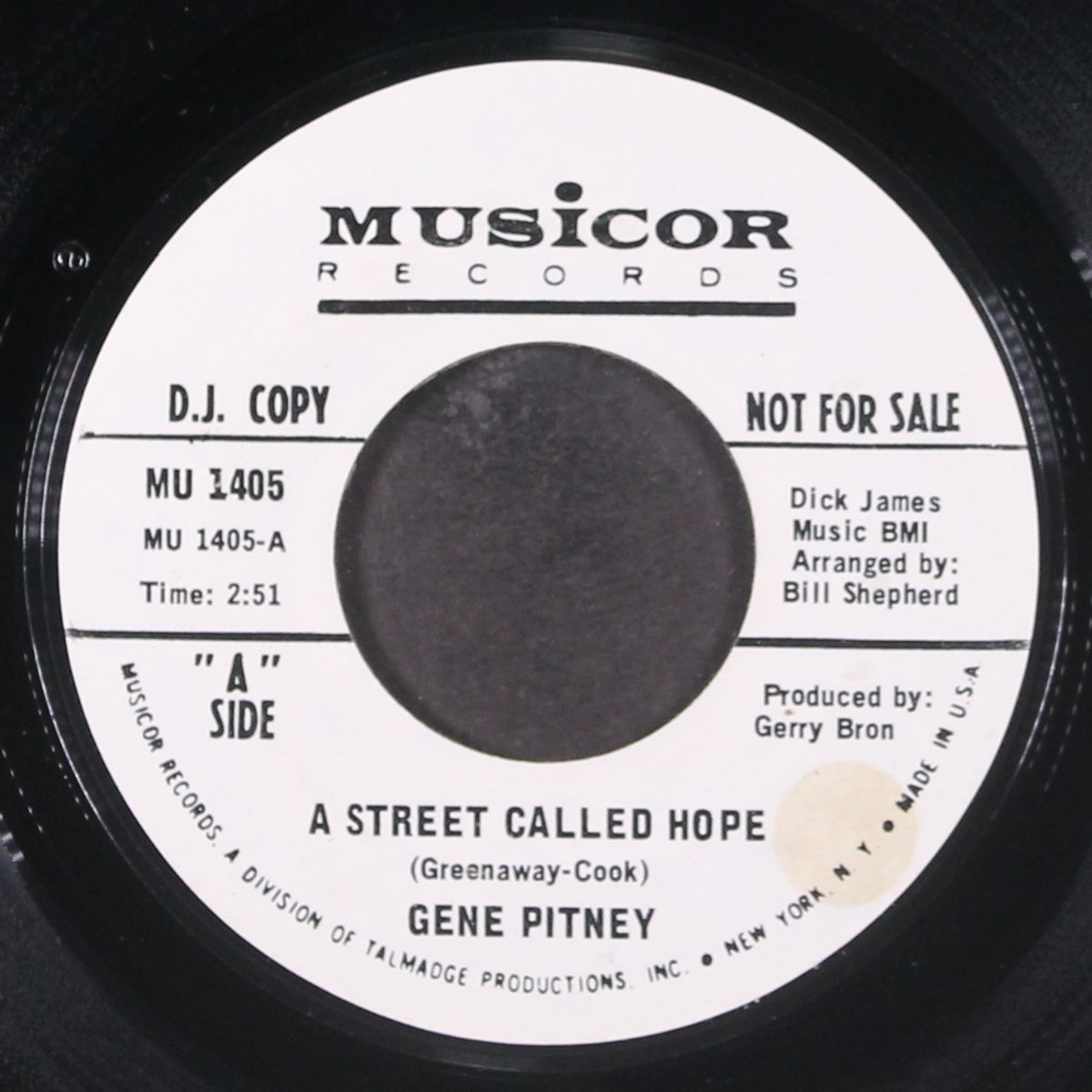 a street called hope / think of us by GENE PITNEY