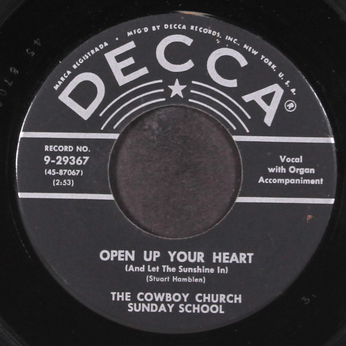 open up your heart / the lord is counting on you by COWBOY CHURCH SUNDAY SCHOOL