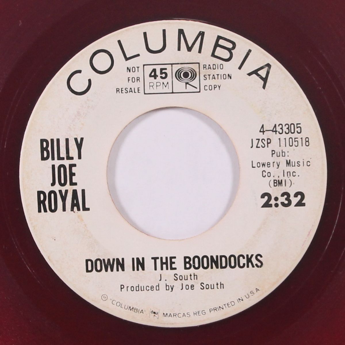 down in the boondocks by BILLY JOE ROYAL