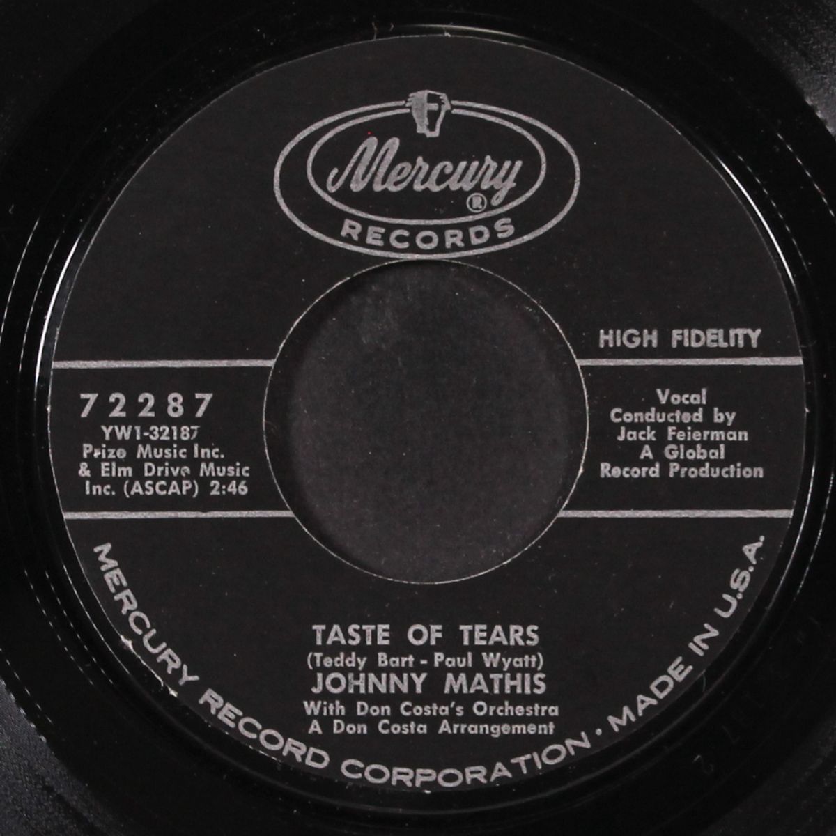 white roses from a blue valentine / taste of tears by JOHNNY MATHIS