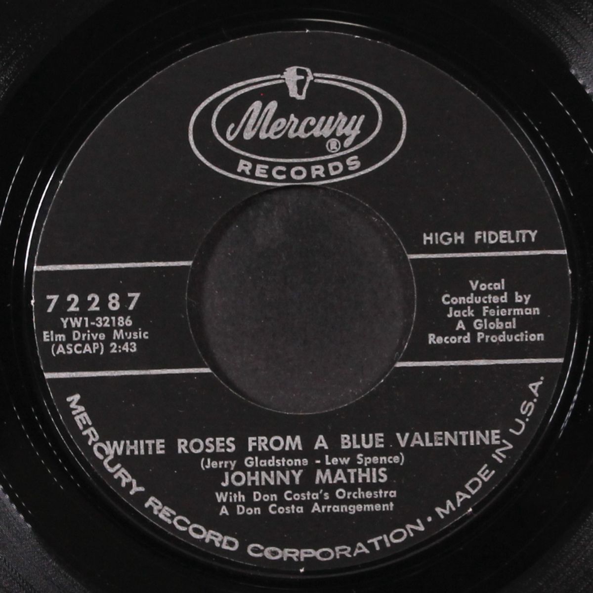 white roses from a blue valentine / taste of tears by JOHNNY MATHIS