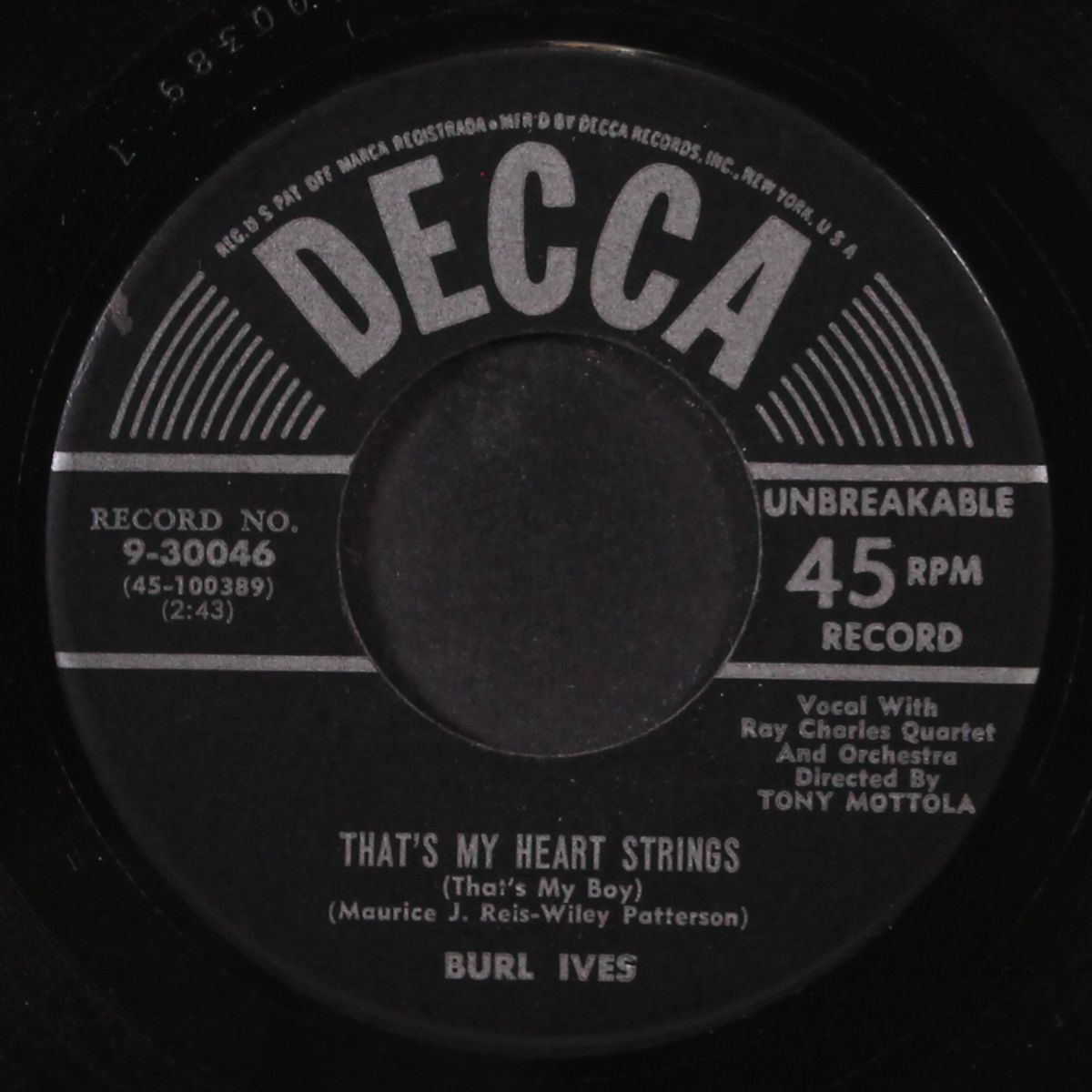 the bus stop song / that's my heart strings by BURL IVES