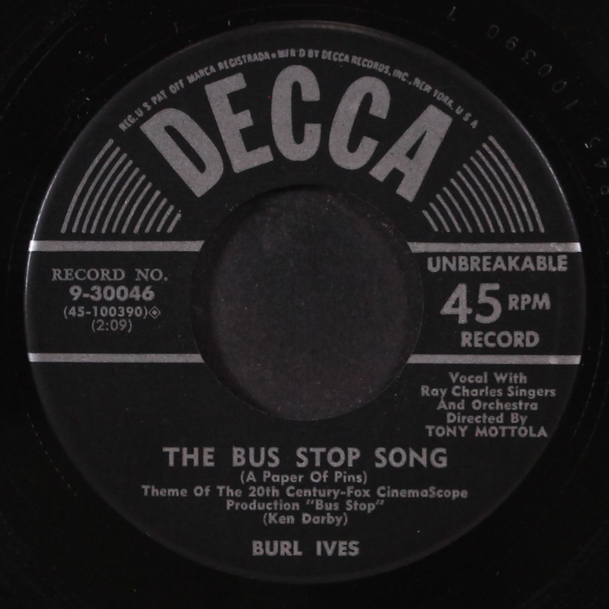 the bus stop song / that's my heart strings by BURL IVES