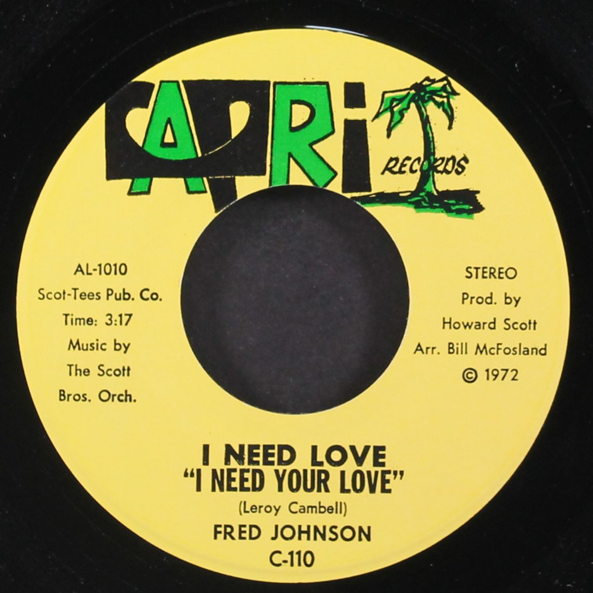 full time dream / i need love by FRED JOHNSON