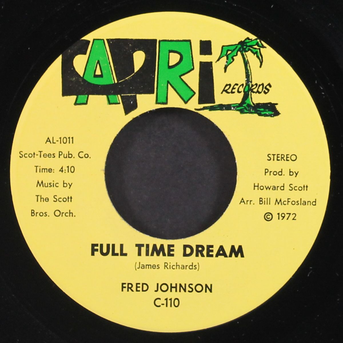 full time dream / i need love by FRED JOHNSON