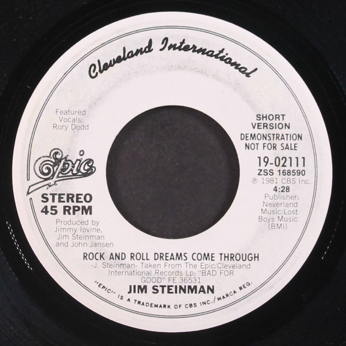 rock and roll dreams come through / short by JIM STEINMAN