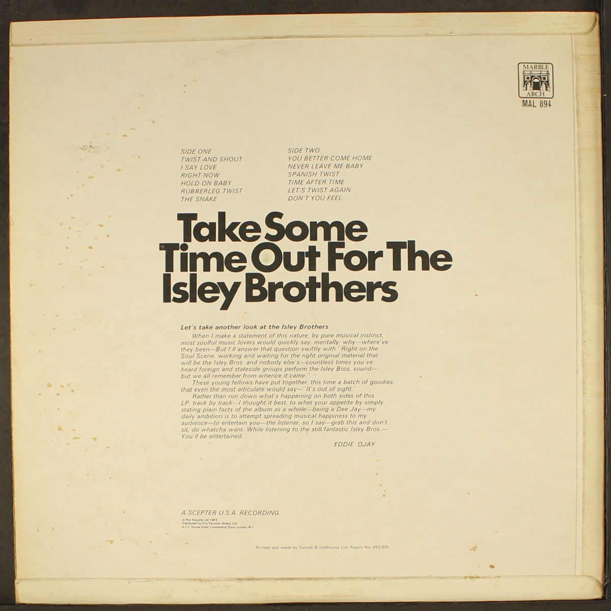 take some time out for by ISLEY BROTHERS
