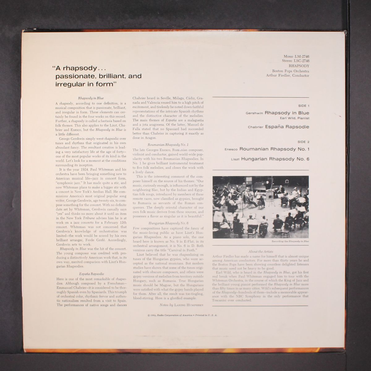 rhapsody by ARTHUR FIEDLER & BOSTON POPS