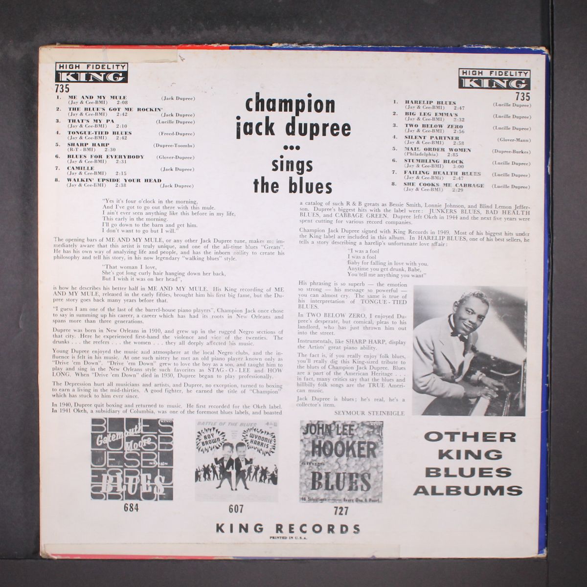 sings the blues by CHAMPION JACK DUPREE