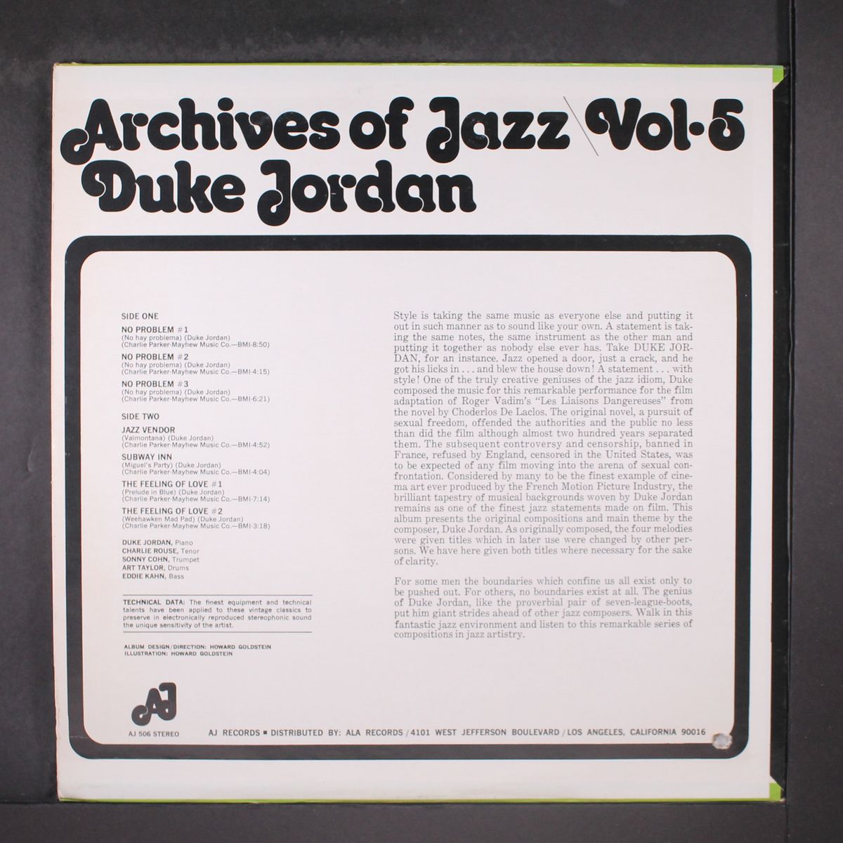 archives of jazz, vol. 5 by DUKE JORDAN