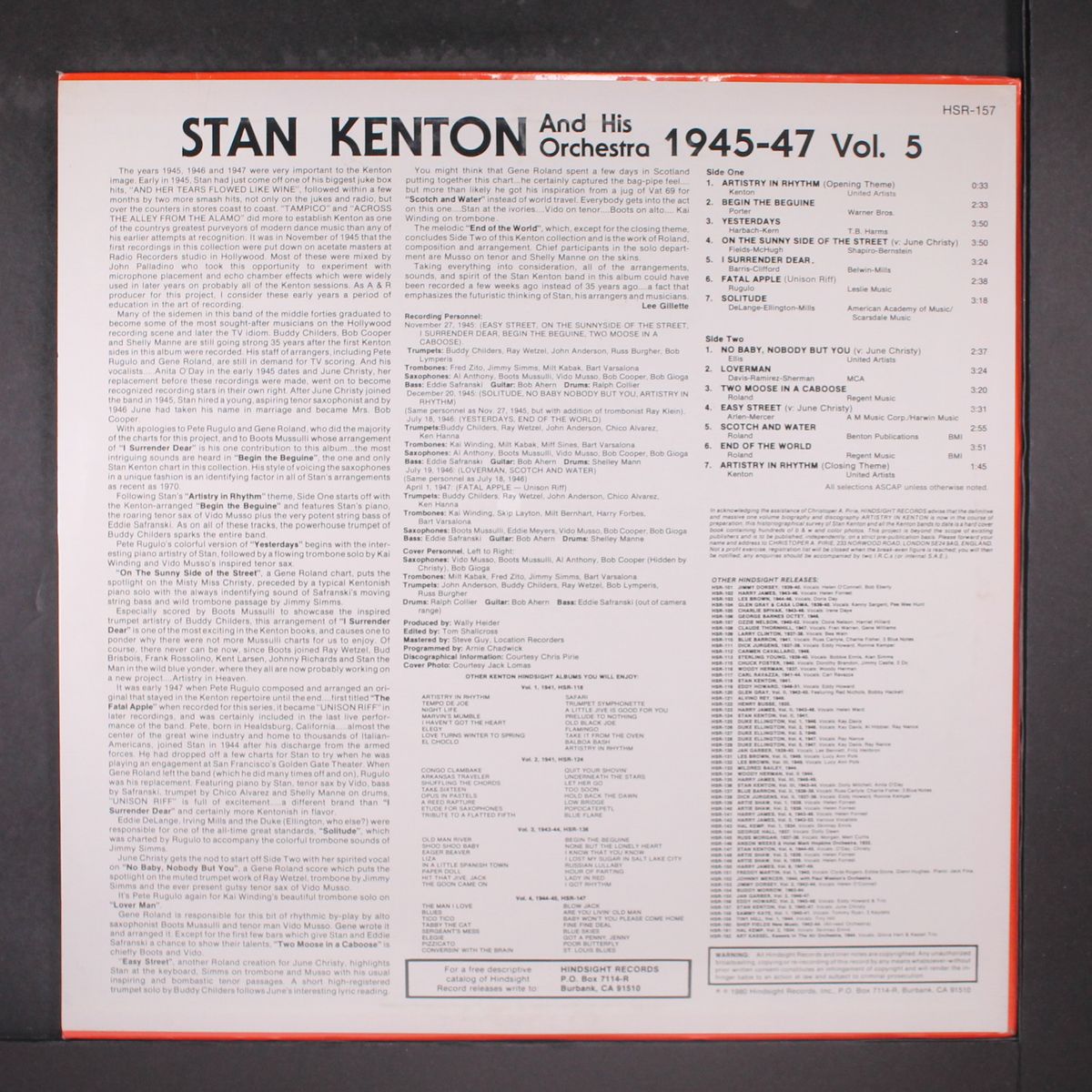 the uncollected, vol. 5 1945-47 by STAN KENTON