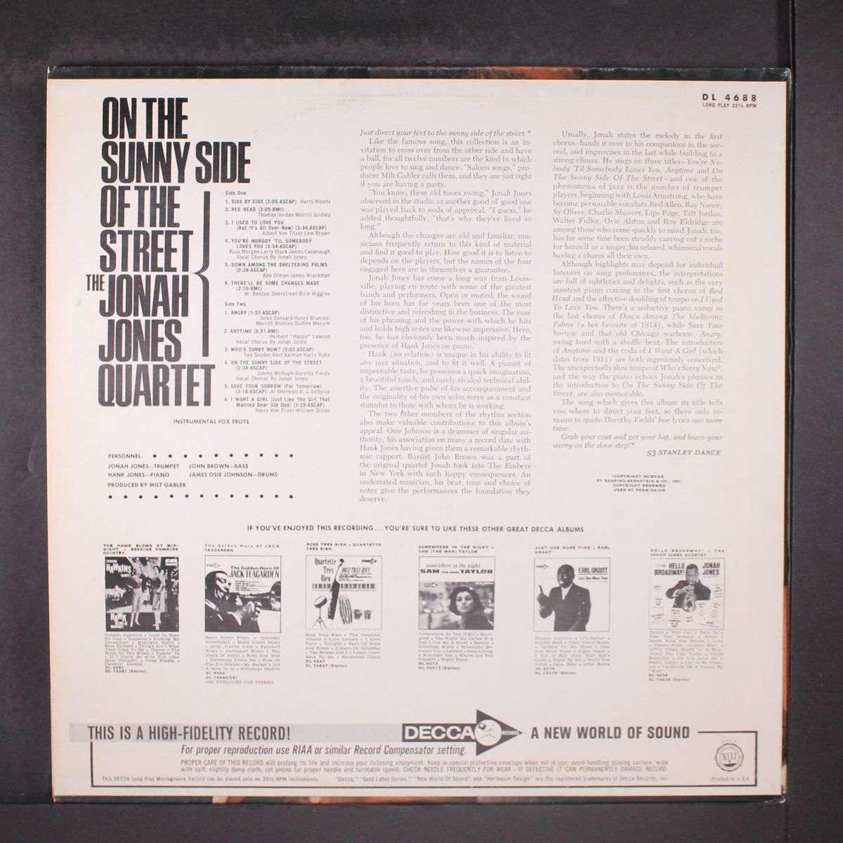 on the sunny side of the street by JONAH JONES