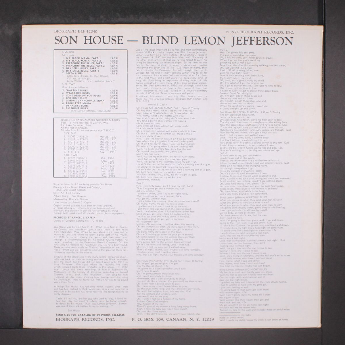 blind lemon jefferson & son house by BLIND LEMON JEFFERSON & SON HOUSE