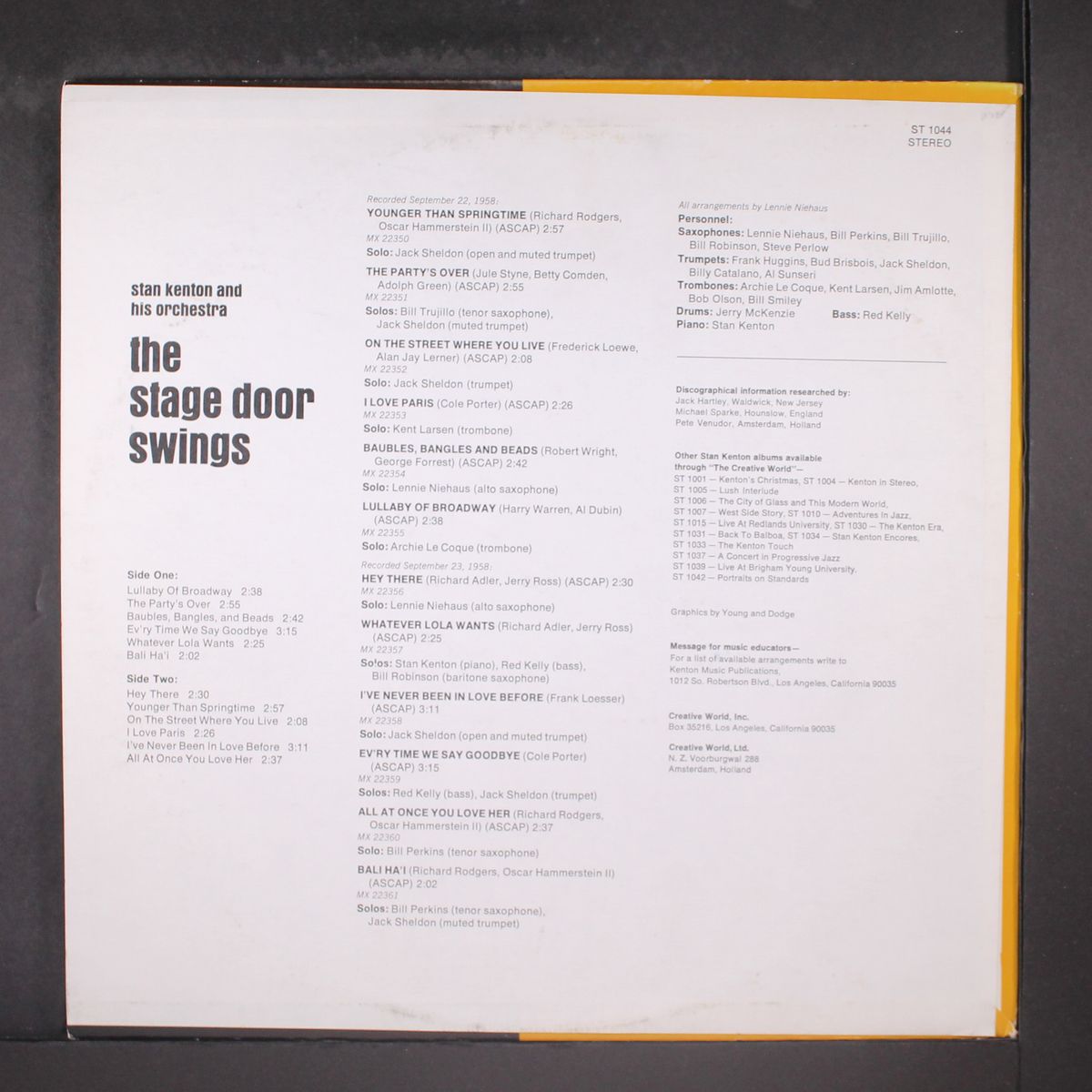 the stage door swings by STAN KENTON
