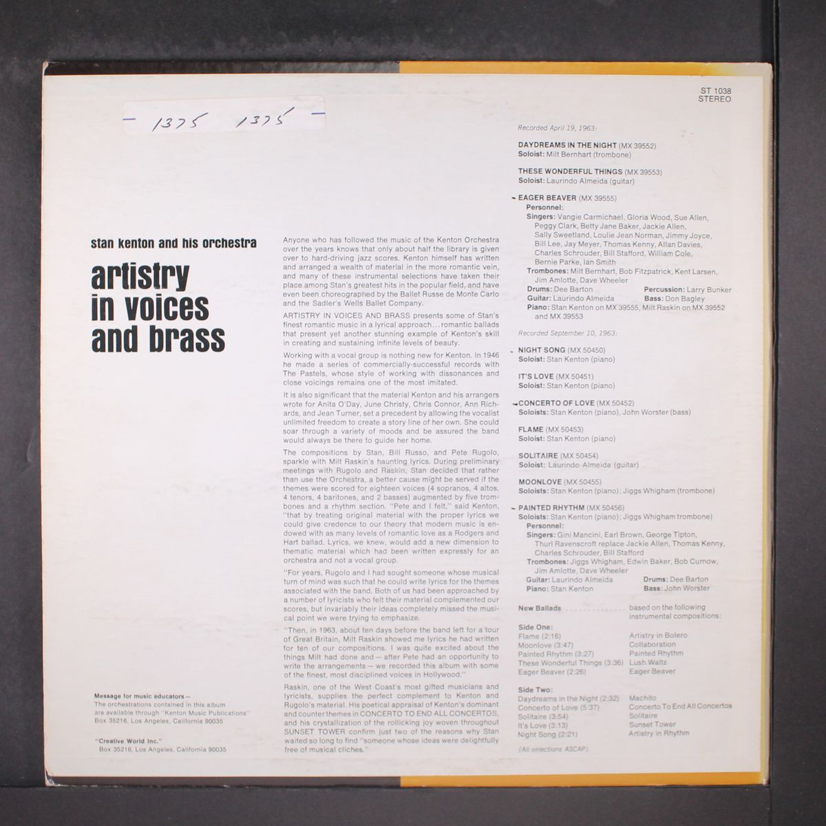 artistry in voices & brass by STAN KENTON