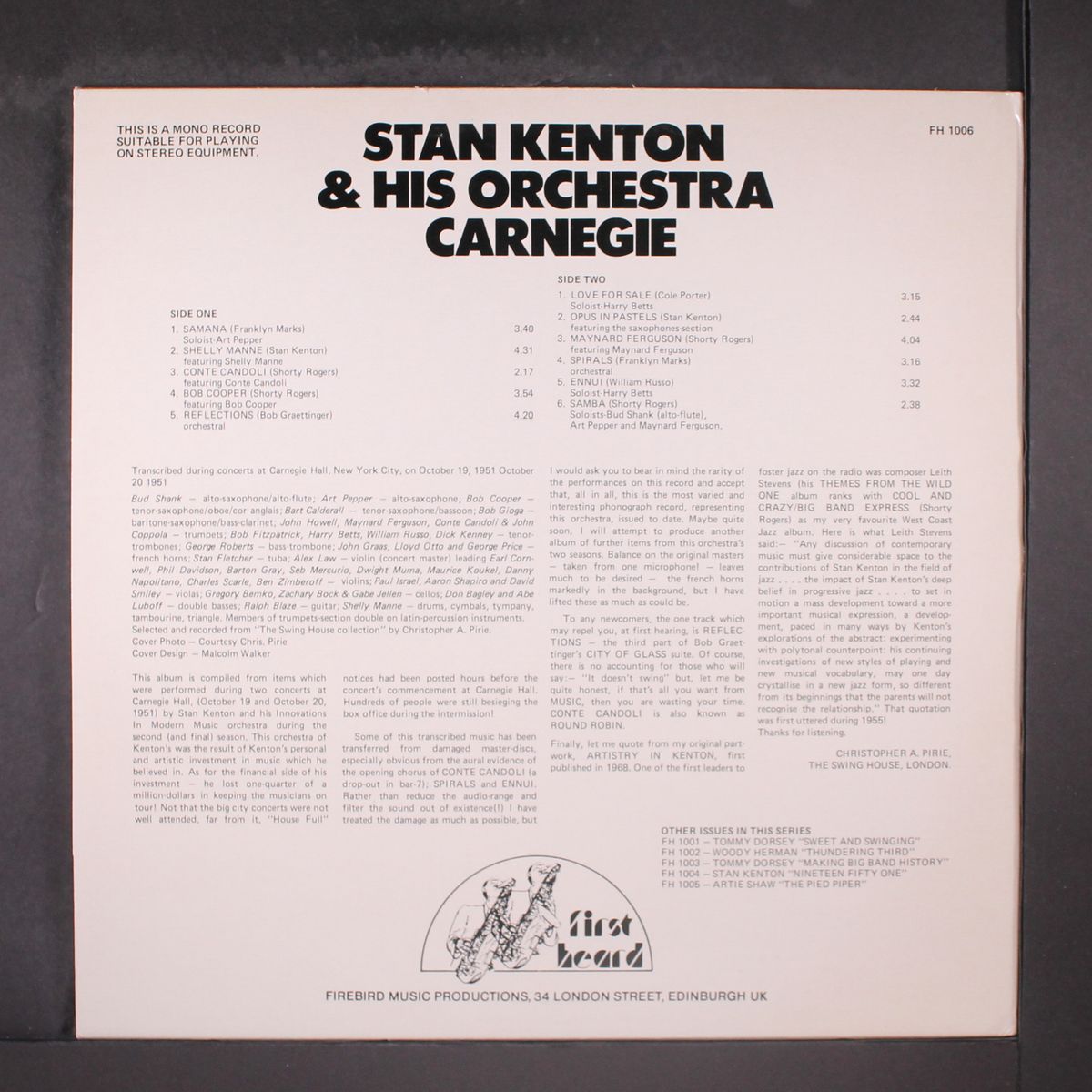 carnegie by STAN KENTON