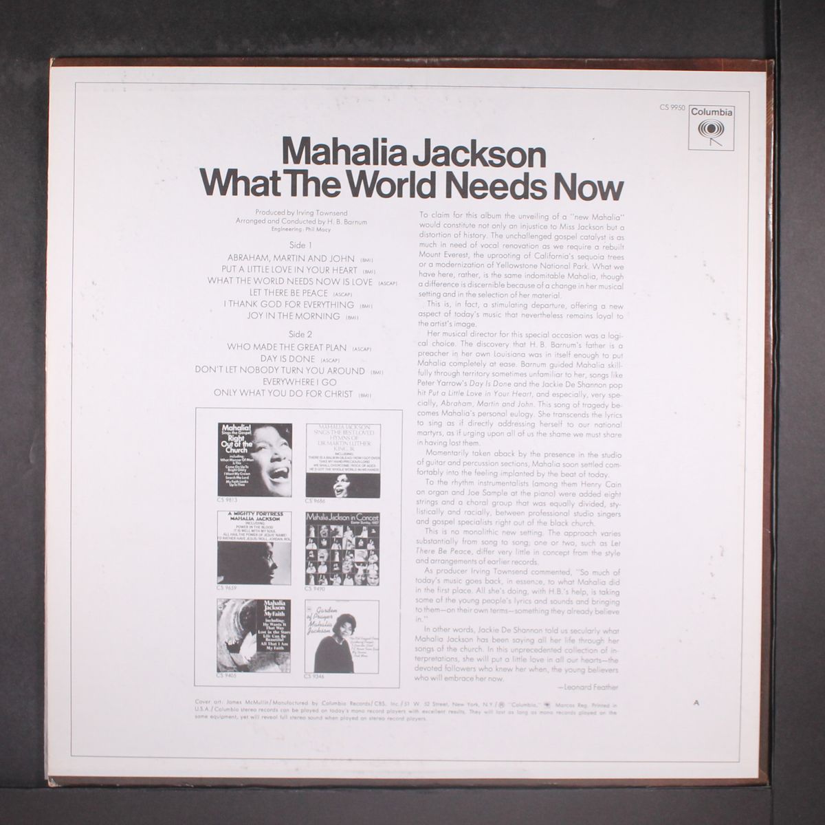 what the world needs now by MAHALIA JACKSON