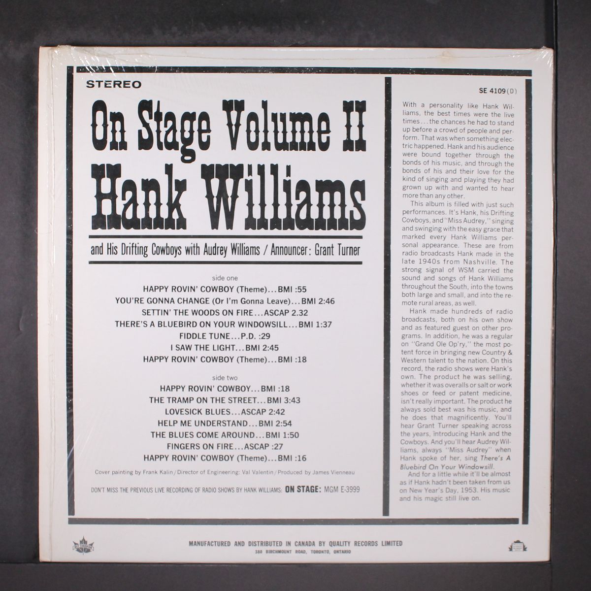 on stage, vol. 2 by HANK WILLIAMS