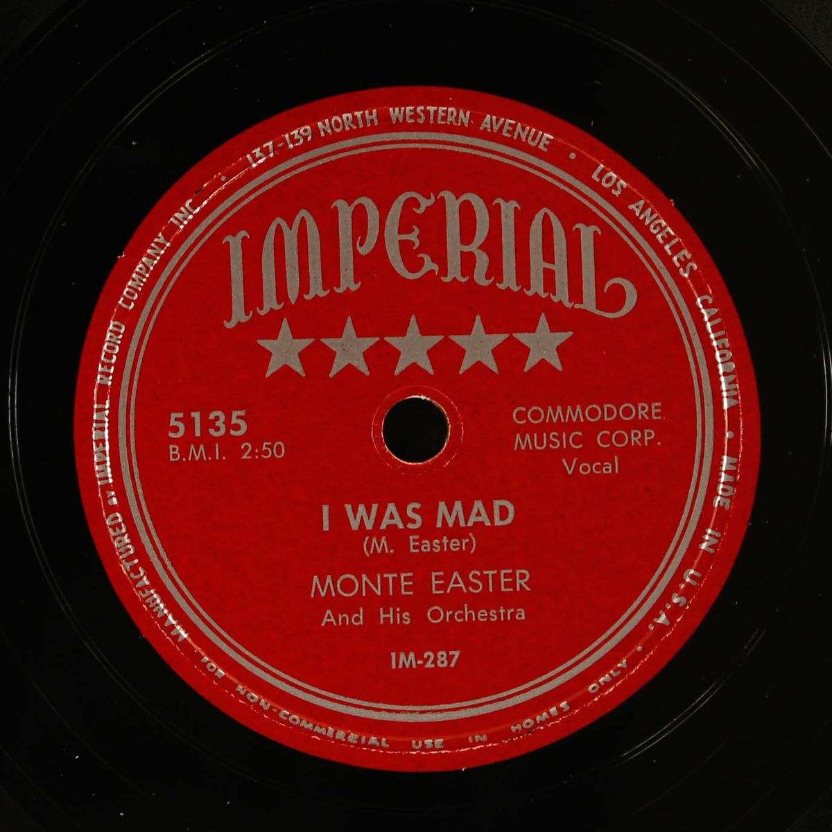 i was mad / what's the use by MONTE EASTER