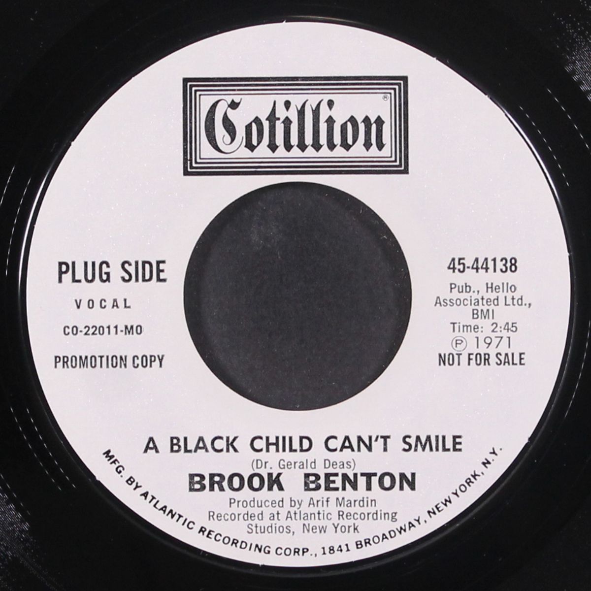 a black child can't smile / same by BROOK BENTON