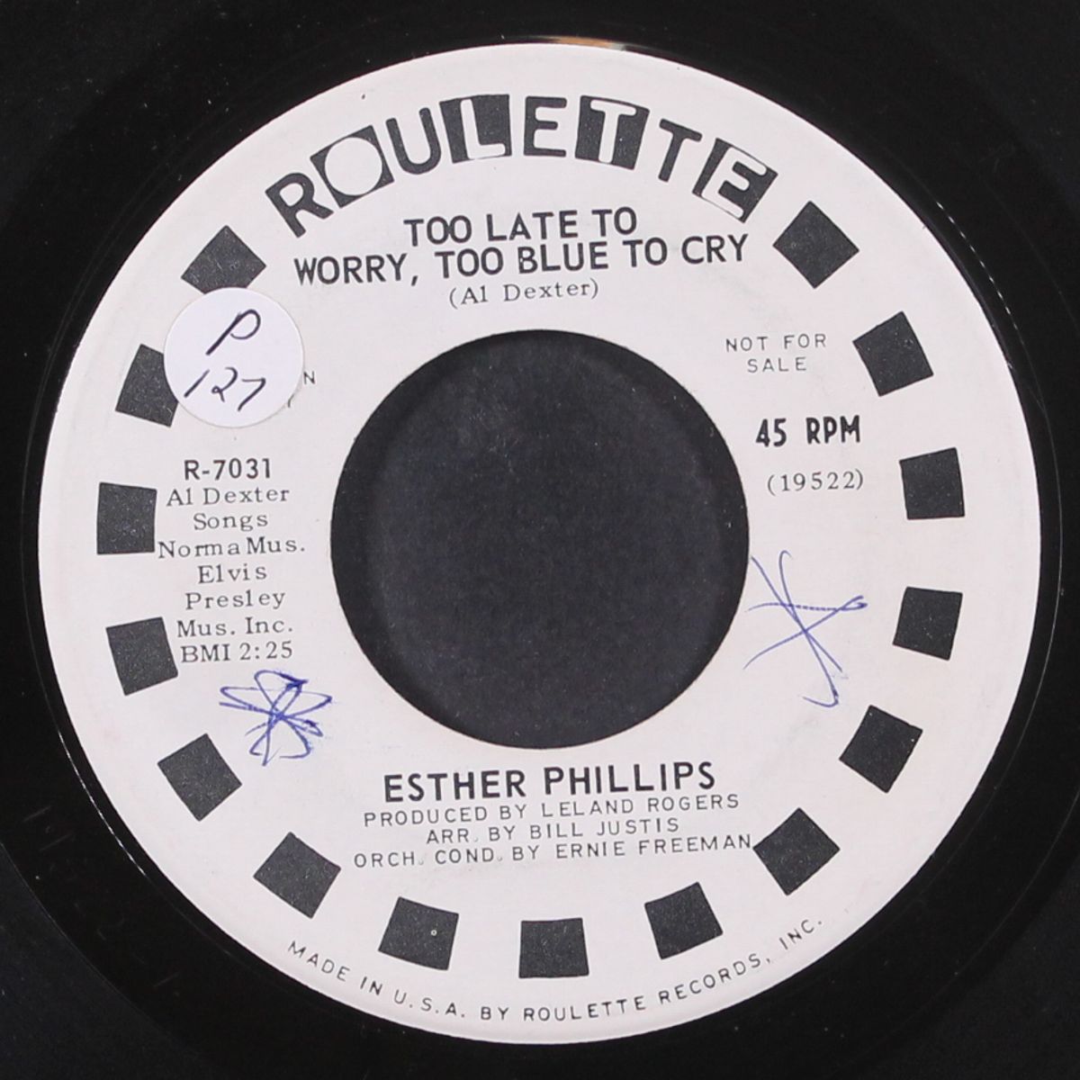 too late to worry too blue to cry by ESTHER PHILLIPS