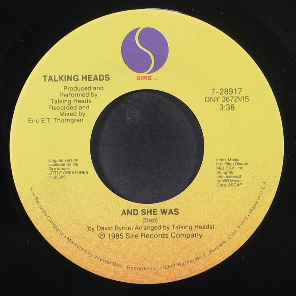 and she was / dub by TALKING HEADS