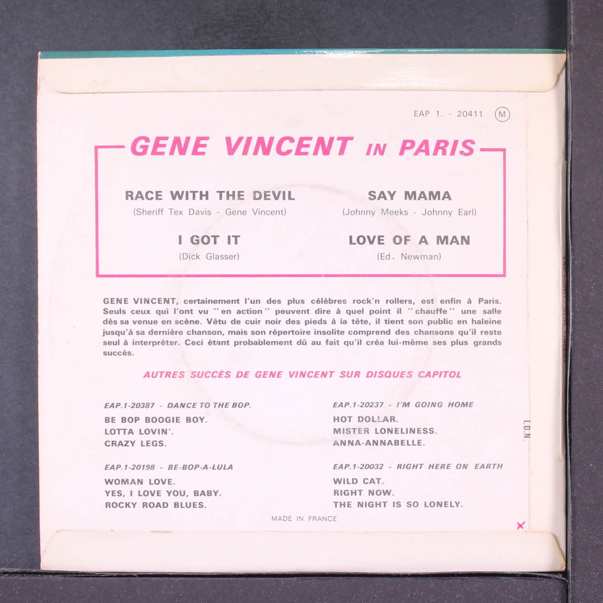in paris by GENE VINCENT