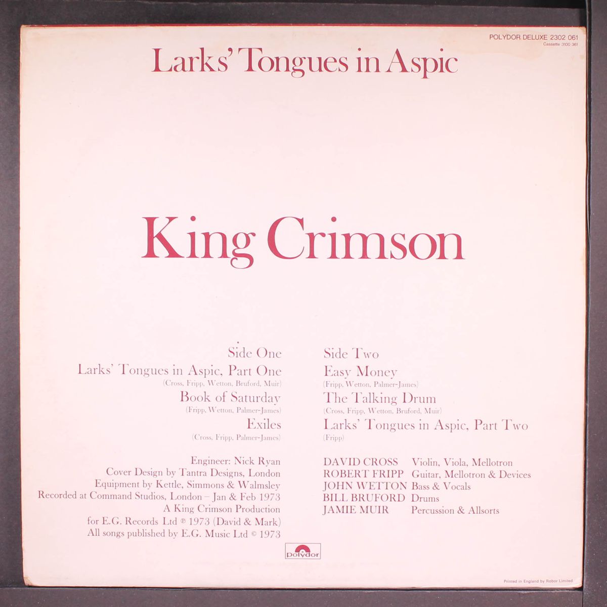 larks' tongues in aspic by KING CRIMSON