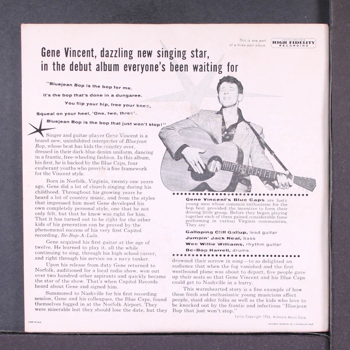 play bluejean bop! part 1 by GENE VINCENT & BLUE CAPS
