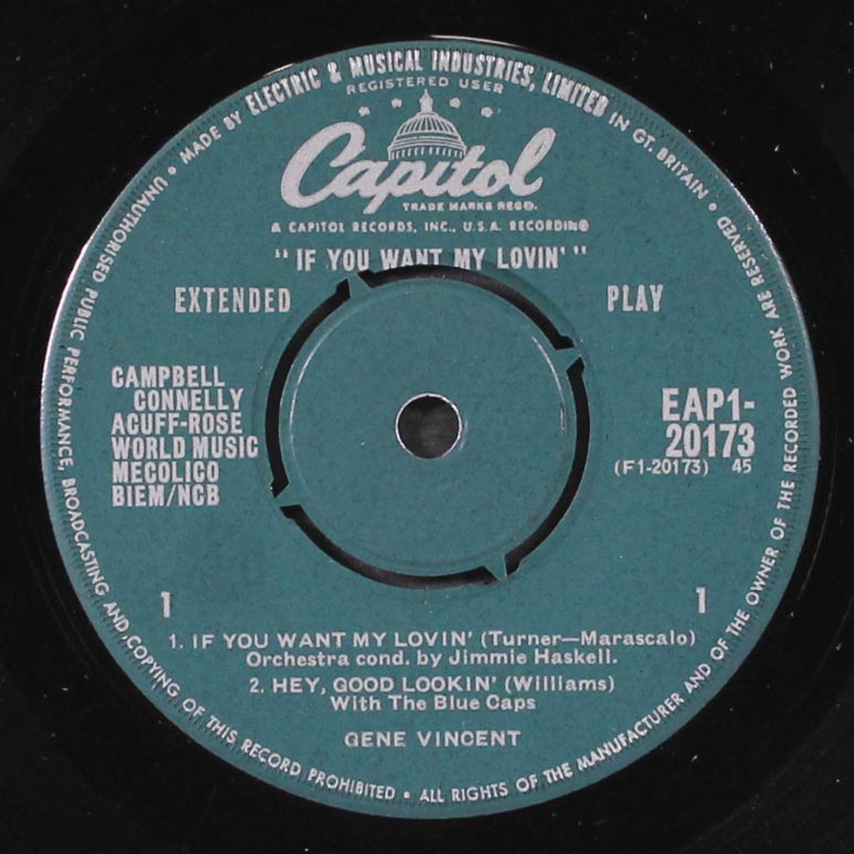 if you want my lovin' by GENE VINCENT