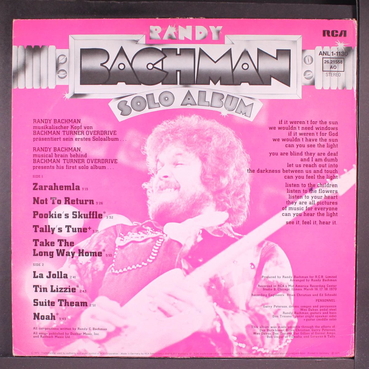 solo album by RANDY BACHMAN