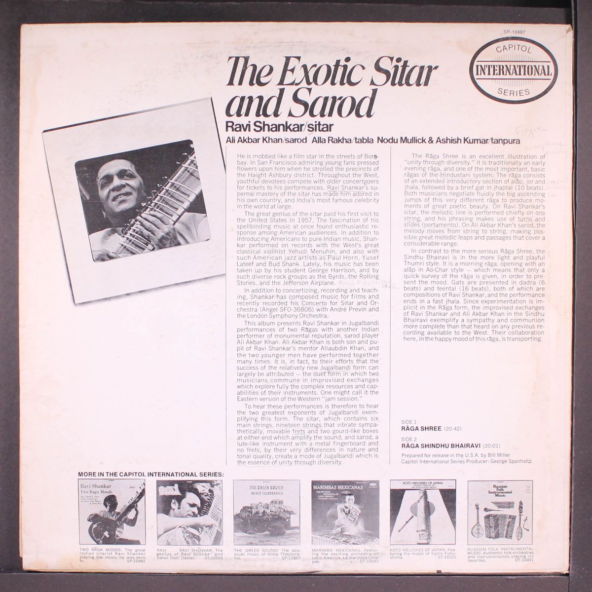 the exotic sitar and sarod by RAVI SHANKAR & ALI AKBAR KHAN