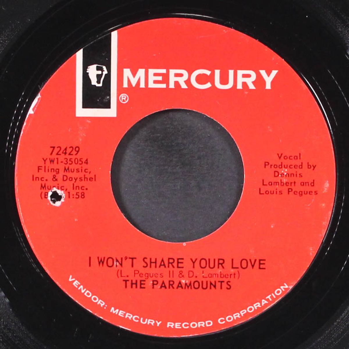i won't share your love / the girls with the big black boots by PARAMOUNTS