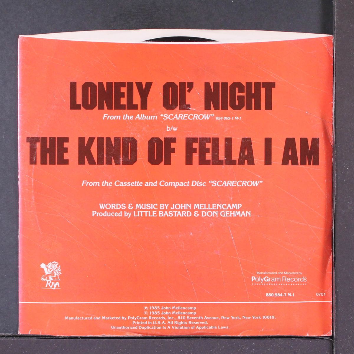 lonely ol' night by JOHN COUGAR MELLENCAMP