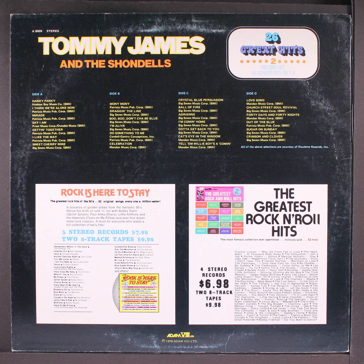 26 great hits by TOMMY JAMES & SHONDELLS