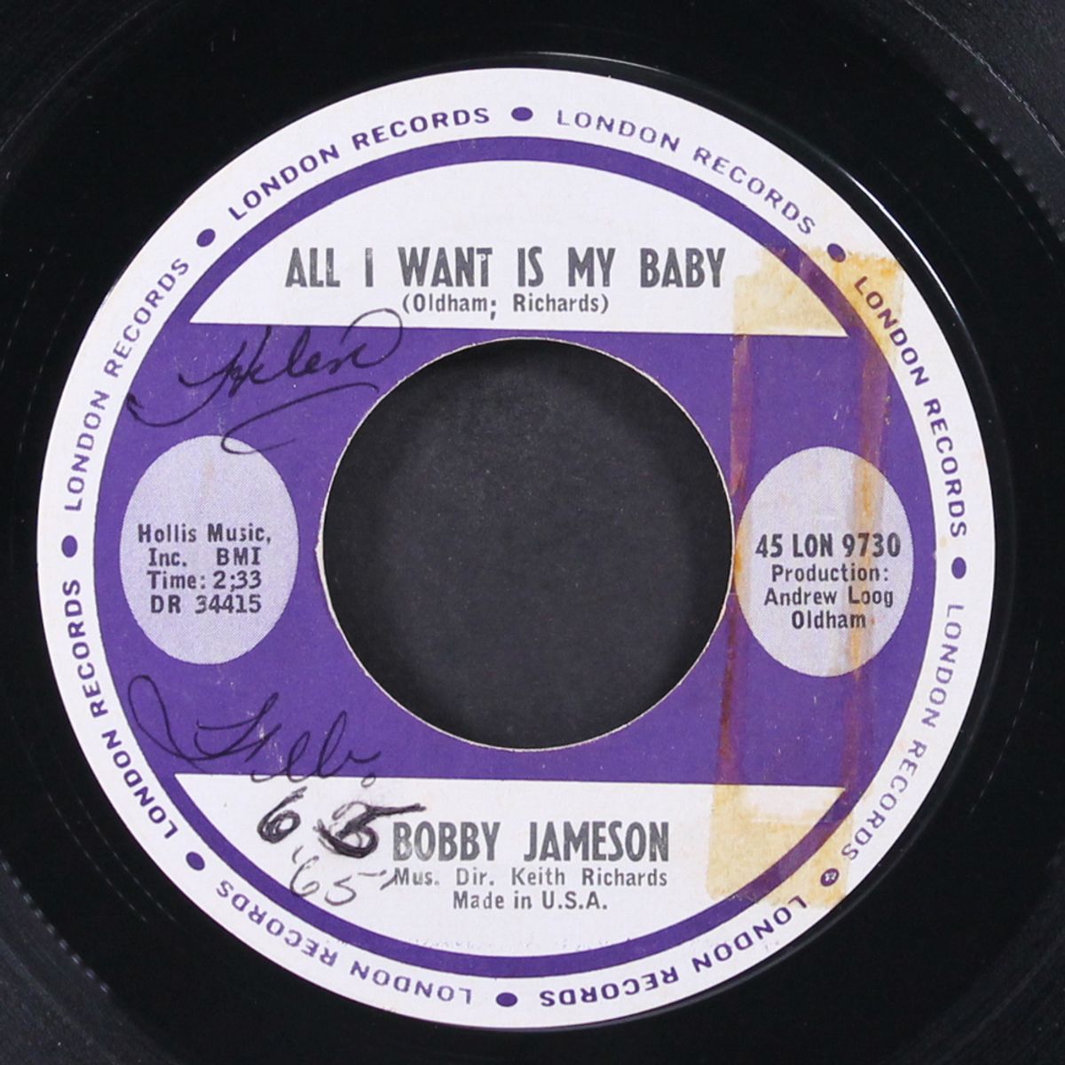 all i want is my baby / each and every day by BOBBY JAMESON