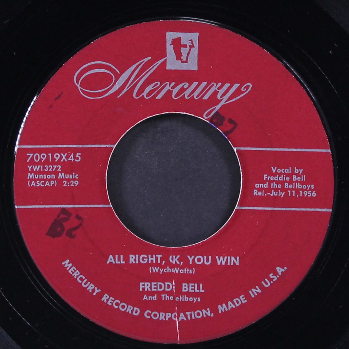all right ok you win / stay loose mother goose by FREDDIE BELL & BELLBOYS