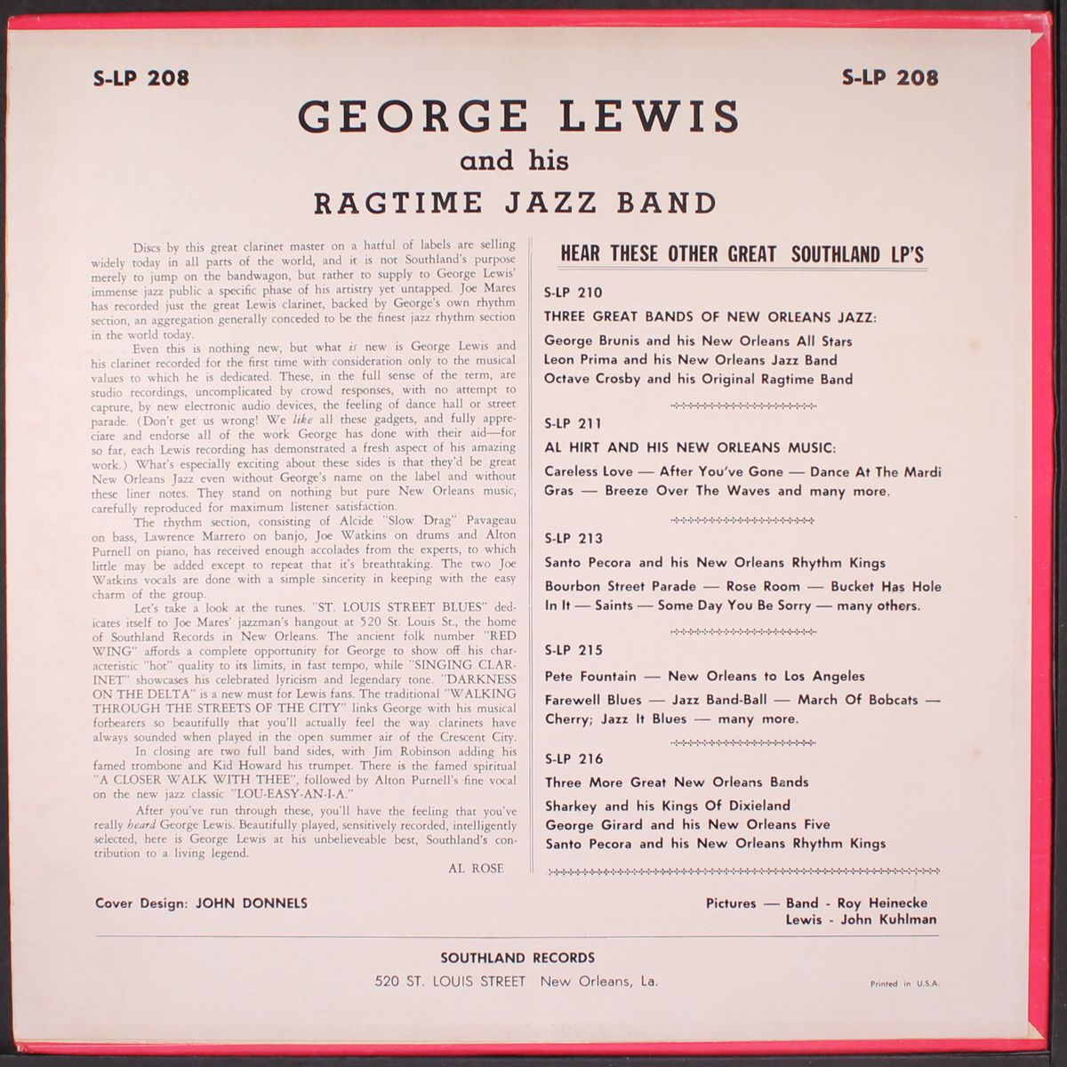 and his ragtime jazz band by GEORGE LEWIS
