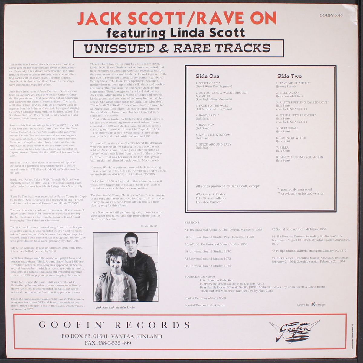 rave on by JACK SCOTT