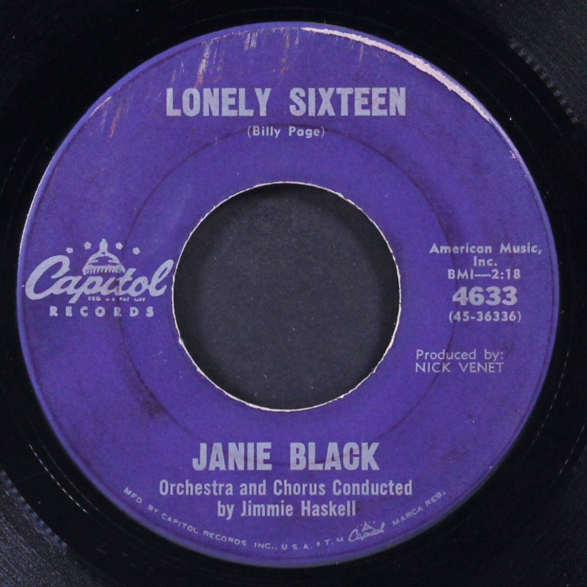 lonely sixteen / a heartache grows by JANIE BLACK