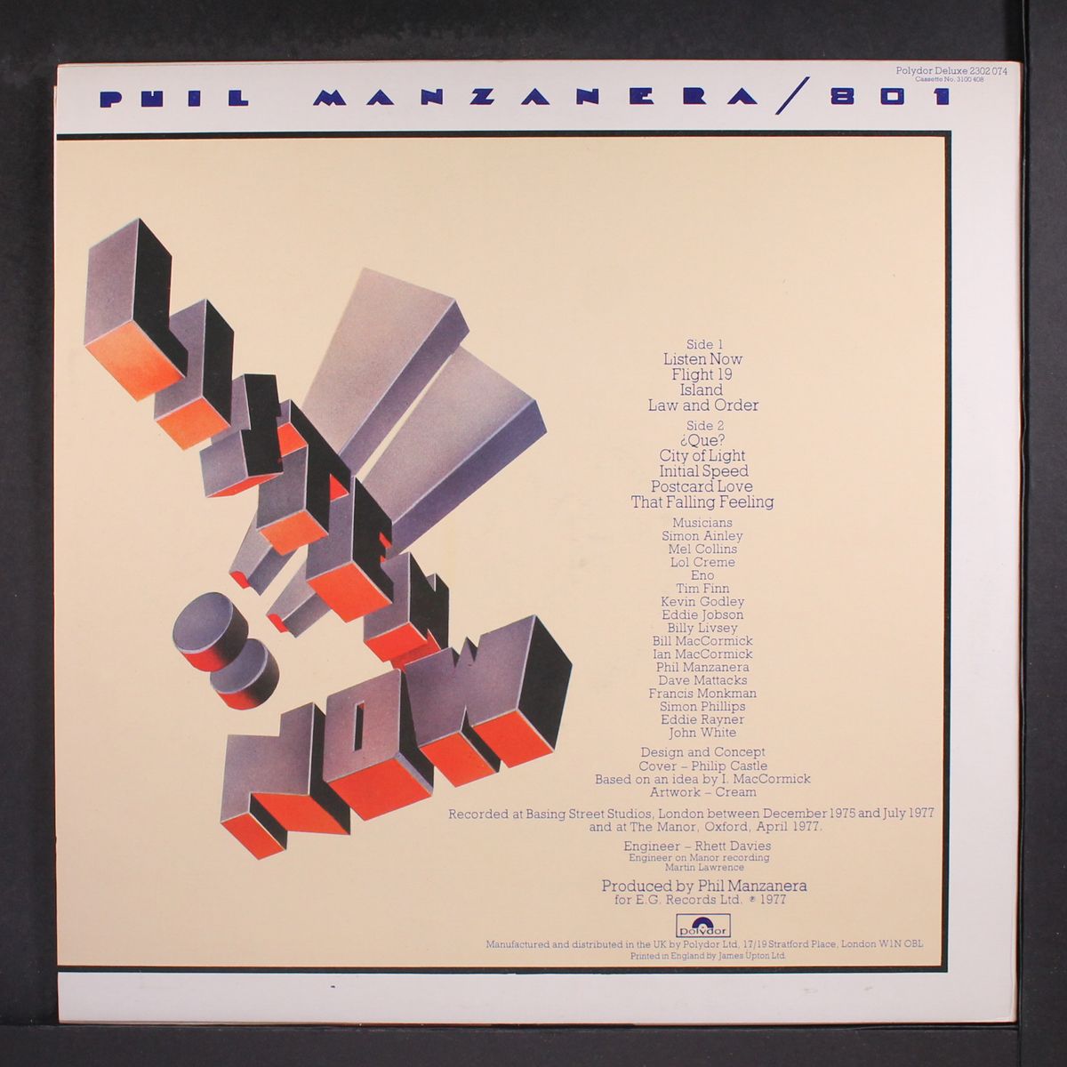 listen now! by PHIL MANZANERA/801