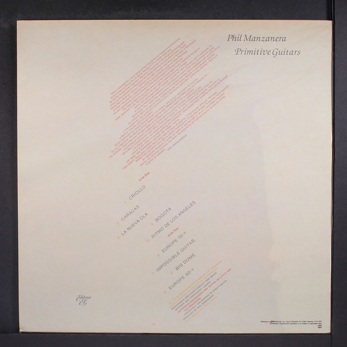 primitive guitars by PHIL MANZANERA