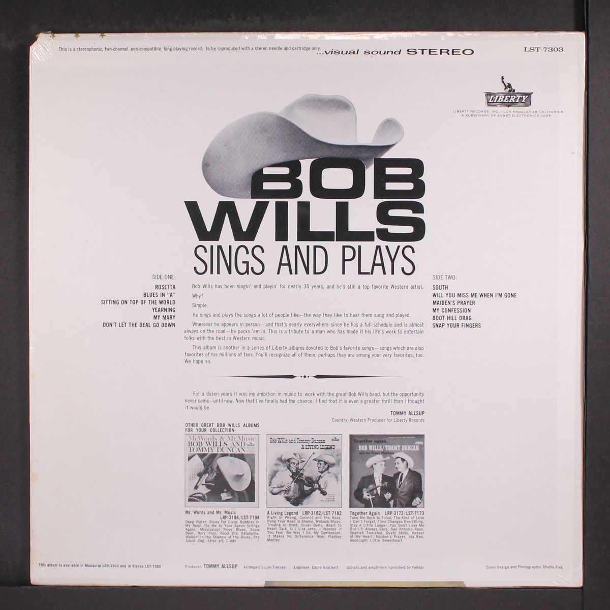 sings and plays by BOB WILLS