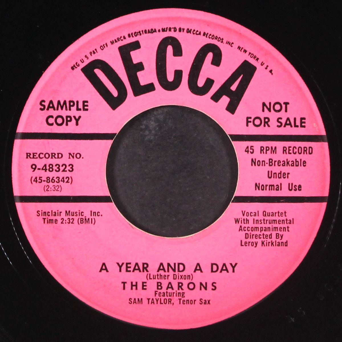 a year and a day / my baby's gone by BARONS