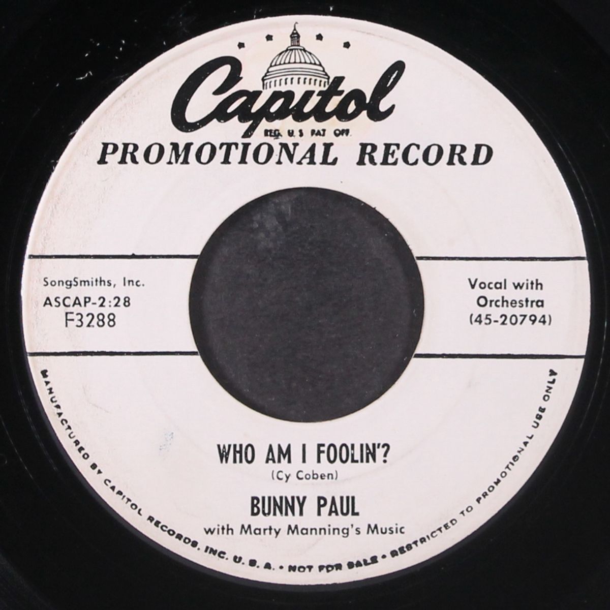 open the door / who am i foolin' by BUNNY PAUL
