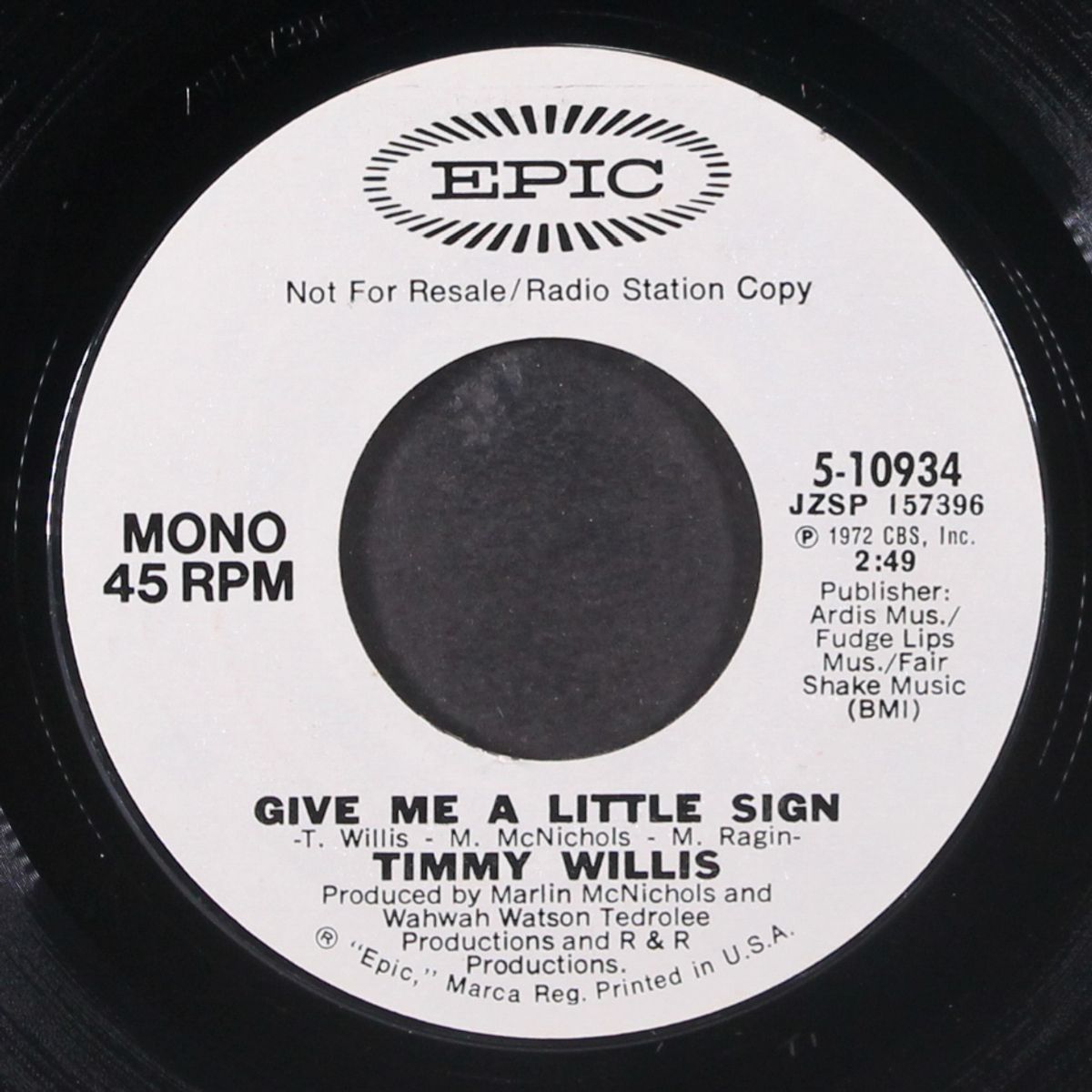 give me a little sign / mono by TIMMY WILLIS