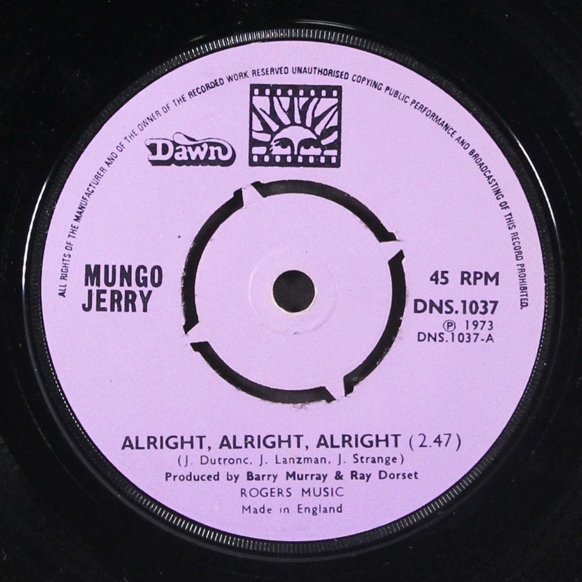 alright alright alright / little miss hipshake by MUNGO JERRY