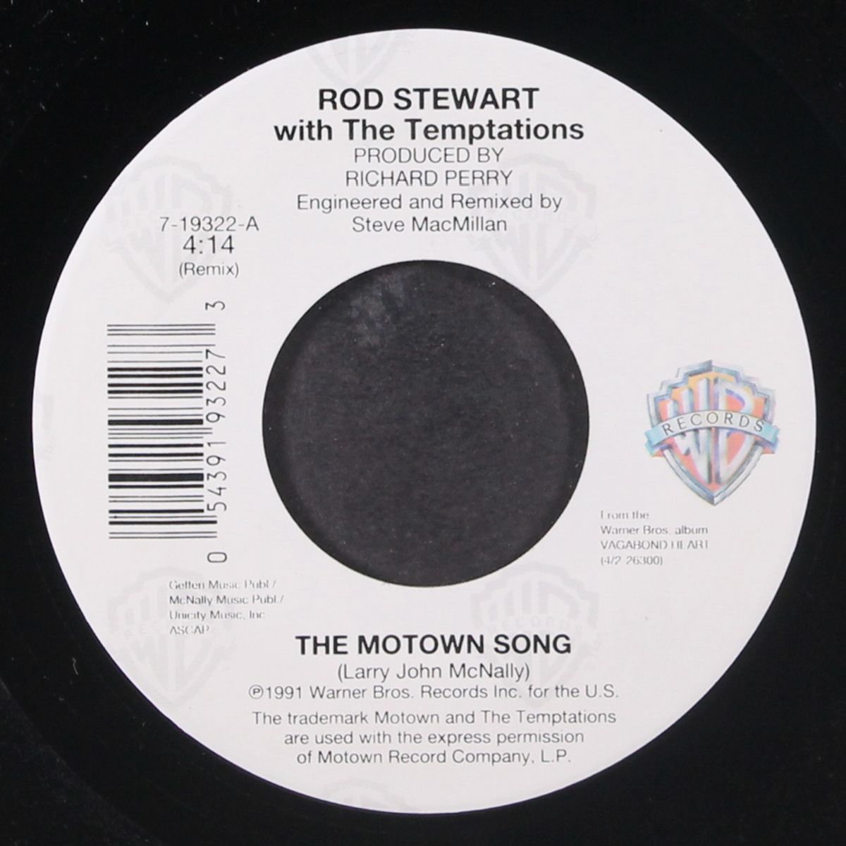 the motown song (remix) / sweet soul music (live) by ROD STEWART W/ TEMPTATIONS