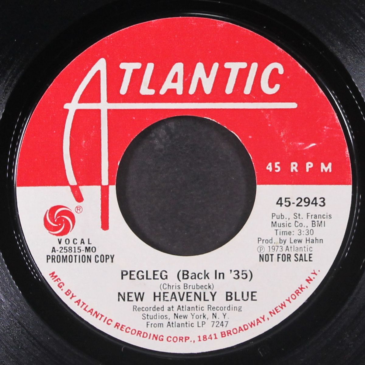 love you tonite / pegleg by NEW HEAVENLY BLUE