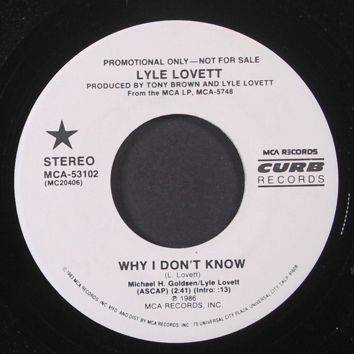 why i don't know by LYLE LOVETT